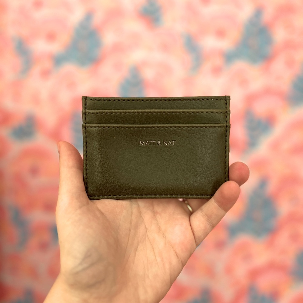 Matt & Nat forest green vegan leather wallet